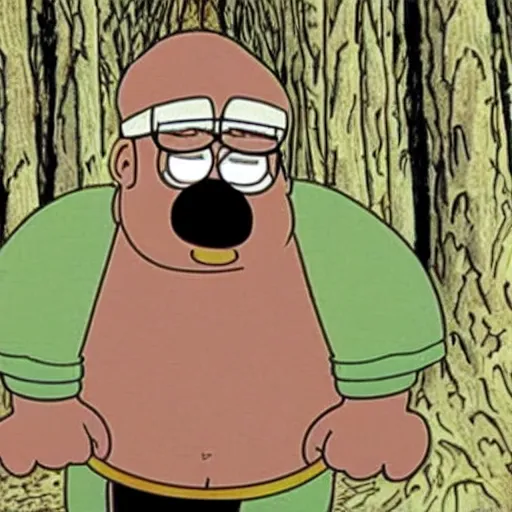 Image similar to Peter Griffin in the blair witch project (1999)