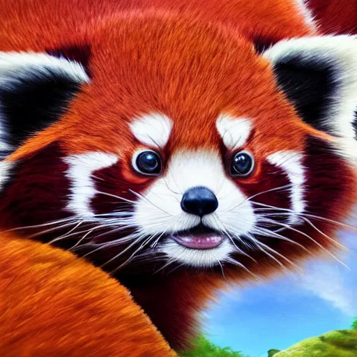 Prompt: highly detailed full body picture of a buddhist monk red panda in the style of Studio Ghibli, concept art, digital art, studio lightning, bright colors, intricate, masterpiece, photorealistic, hiperrealistic, sharp focus, high contrast, intricate, Artstation HQ, DeviantArt trending, 4k UHD, Unreal Engine 5