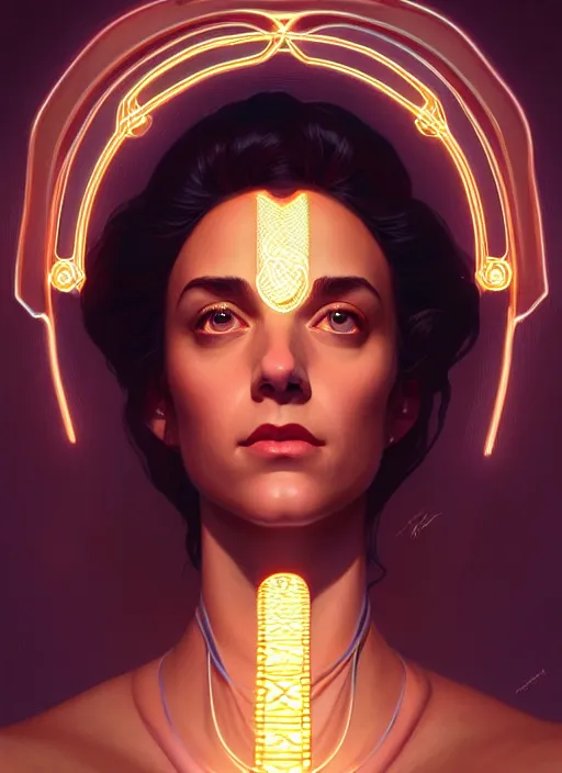 Image similar to symmetry!! portrait of seinfeld, glowing lights!! intricate, elegant, highly detailed, digital painting, artstation, concept art, smooth, sharp focus, illustration, art by artgerm and greg rutkowski and alphonse mucha