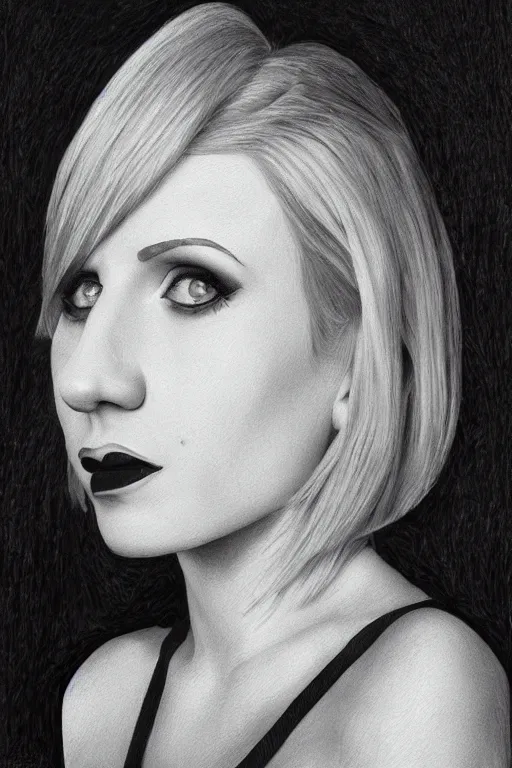 Image similar to ultra realistic hayley williams face portrait in the style of grant wood