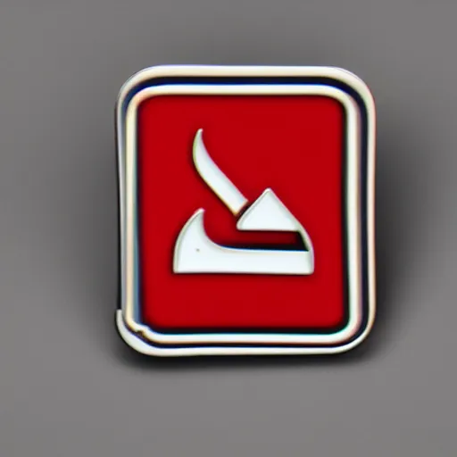 Image similar to an award - winning photo of a retro minimalistic clean fire warning enamel pin, behance