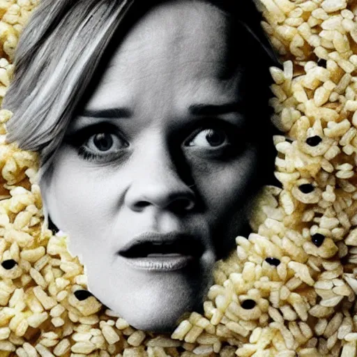 Image similar to a pile of rice double exposure reece witherspoon face