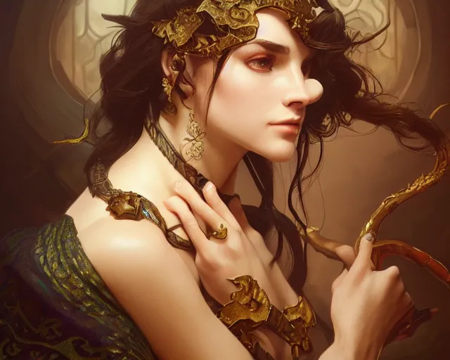 Image similar to photography of herva © guibert, deep focus, d & d, fantasy, intricate, elegant, highly detailed, digital painting, artstation, concept art, matte, sharp focus, illustration, hearthstone, art by artgerm and greg rutkowski and alphonse mucha