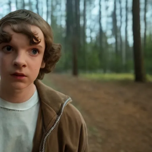 Image similar to Eleven from Stranger Things Season 3