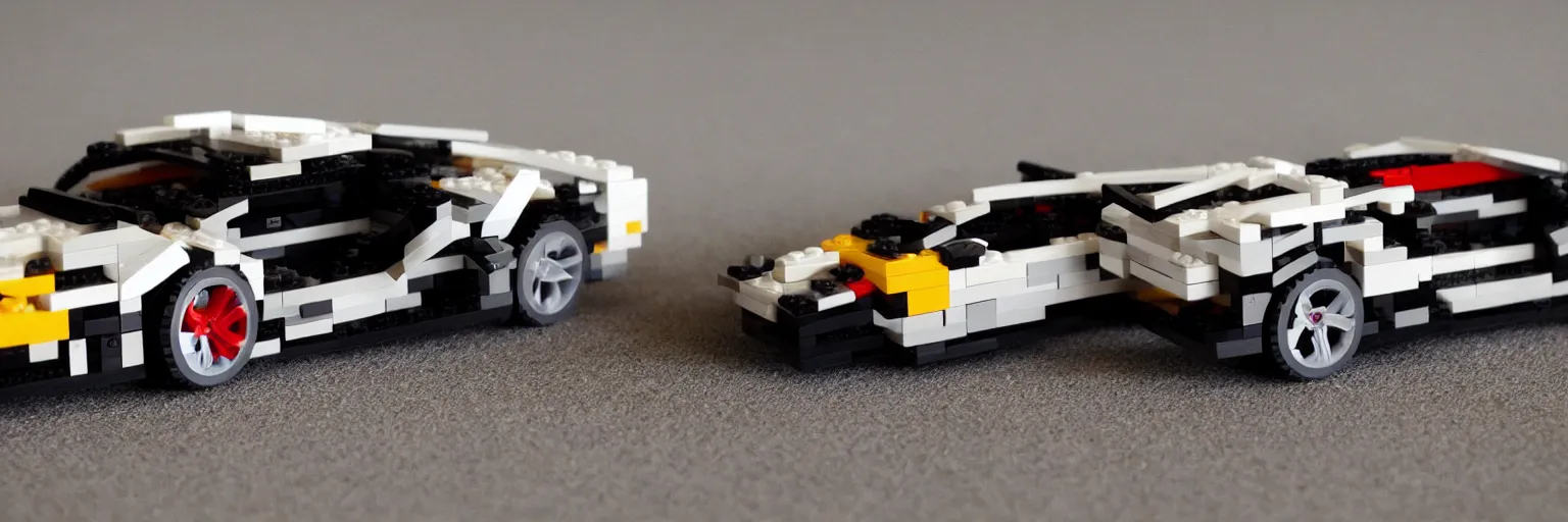 Image similar to lamborghini. lego style