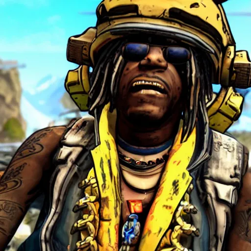 Image similar to Chief Keef in borderlands 2 very detailed 4K quality super realistic