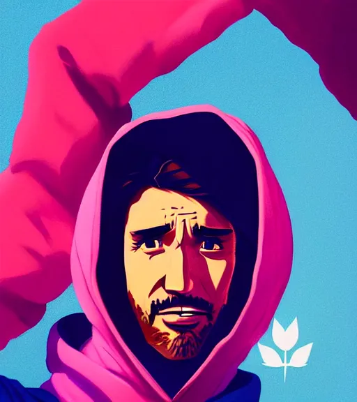 Prompt: face icon stylized minimalist justin trudeau pink hoody glock!!, loftis, cory behance hd by jesper ejsing, by rhads, makoto shinkai and lois van baarle, ilya kuvshinov, rossdraws global illumination