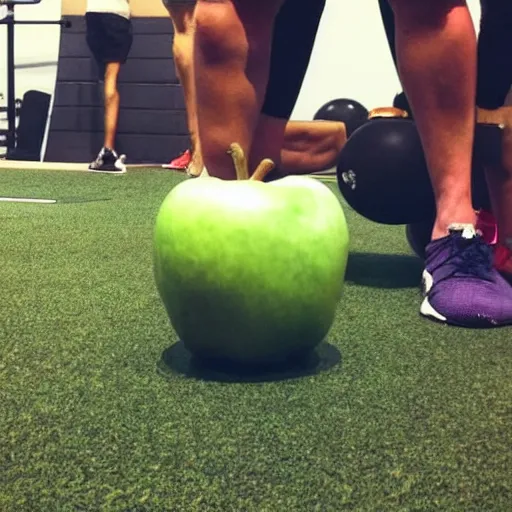 Image similar to an apple doing CrossFit