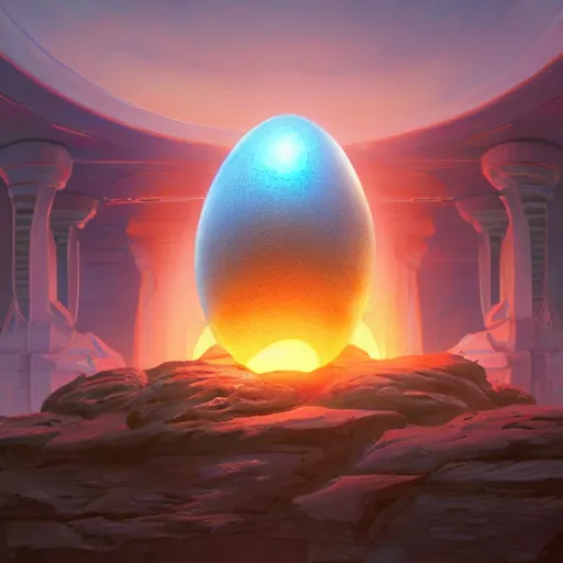 Prompt: alien egg on a pedestal by concept artist gervasio canda, behance hd by jesper ejsing, by rhads, makoto shinkai and lois van baarle, ilya kuvshinov, rossdraws global illumination radiating a glowing aura global illumination ray tracing hdr render in unreal engine 5