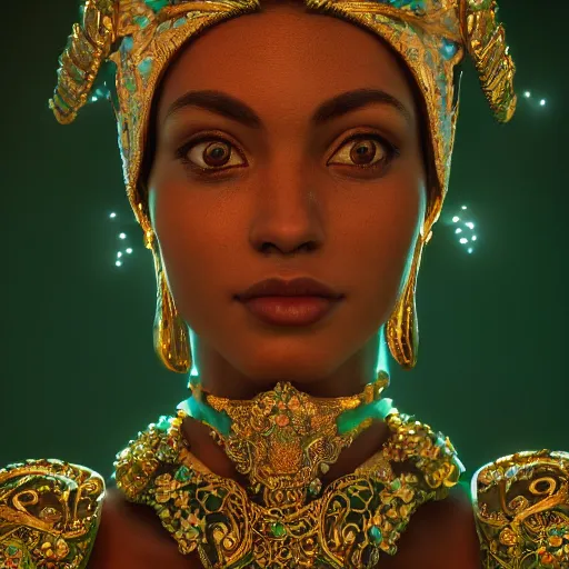 Image similar to portrait of wonderful princess of emerald with fair skin, glowing, ornate and intricate, jaw dropping, dynamic lighting, intricate and detailed, 4 k octane render