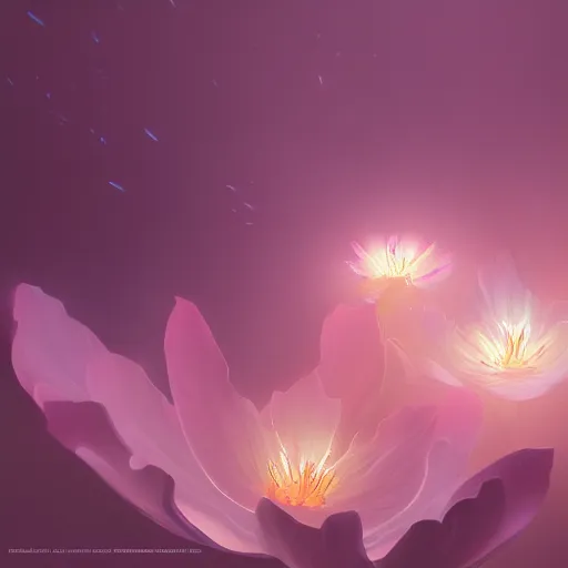 Prompt: Luminescent flower blooming at twilight, cgsociety, r/art, trending on artstation
