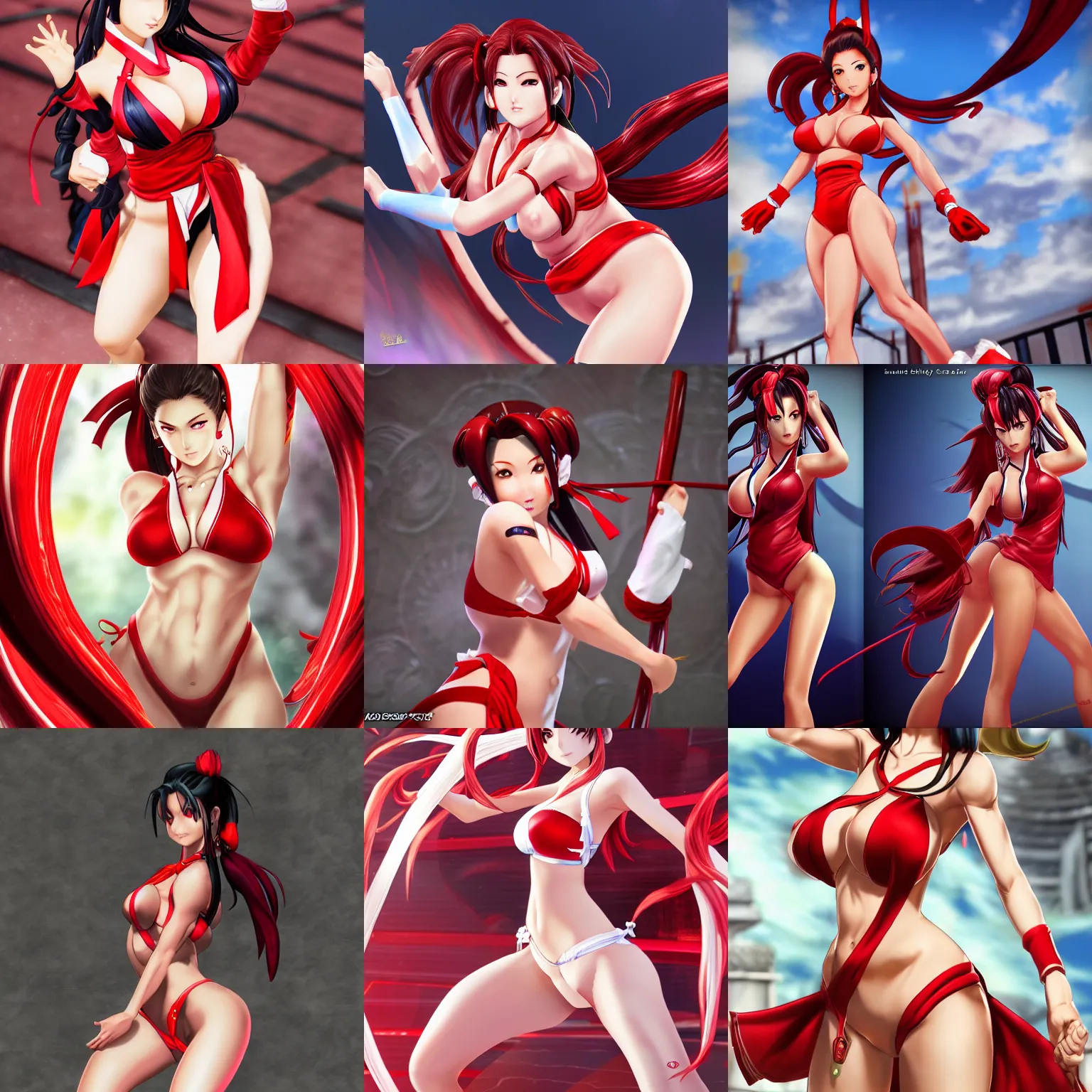 Prompt: mai shiranui, cg society contest winner