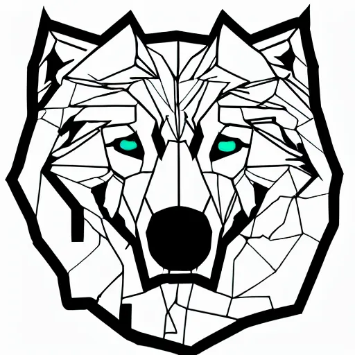 Image similar to wolf template base lineart, full-body view, simple, black and white, coloring book style, high quality, HD, 8K