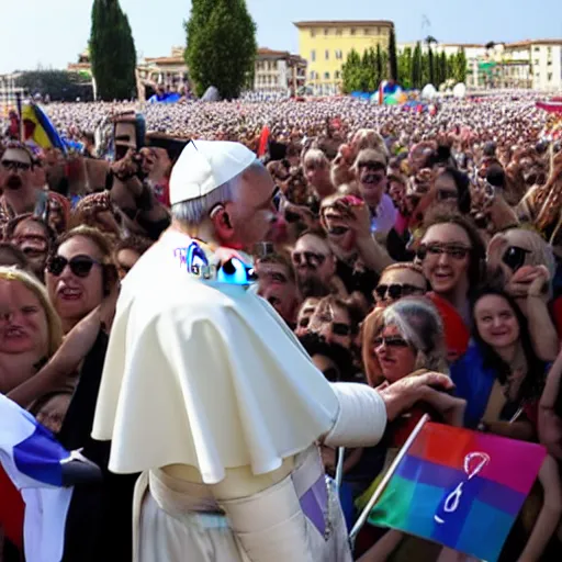 Image similar to pope Francis at the rimini gay pride