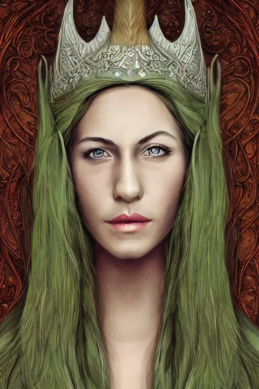 Prompt: detailed portrait of an elven queen | Steven Belledin |