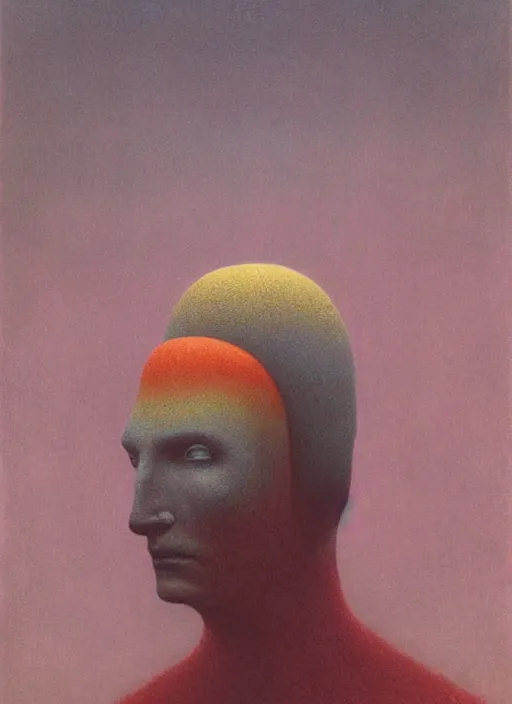 Image similar to rainbowmancer by beksinski, portrait, digital art