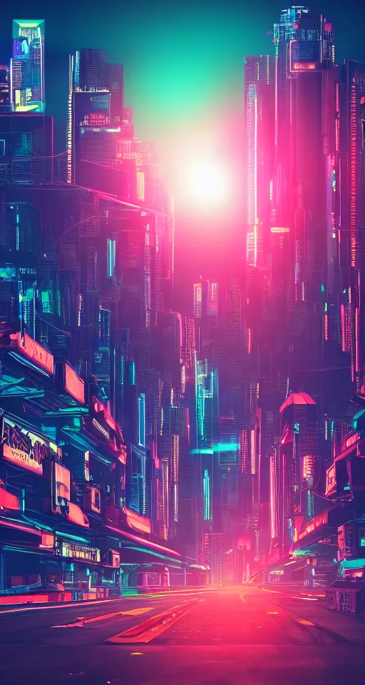 Download Illuminated Lights Cyberpunk Iphone Wallpaper