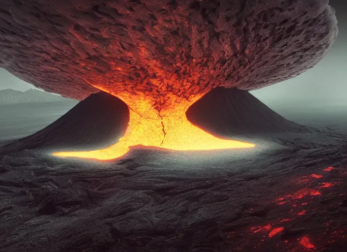 Prompt: BADASS FILTERS AND EFFECTS EFFECTS, FEATURED ON CG SOCIETY, CGI, HYPER REALISTIC VFX SIMULATION of THE PLANET VENUS'S DISASTROUS HELLISH LANDSCAPE, GREEN-ISH FOG, HUGE VOLCANOES EVERYWHERE, LAVA BY ZDZISŁAW BEKSIŃSKI, H.R. GIGER AND JEFFREY SMITH, INCREDIBLY HIGHLY INTRICATELY DETAILED 3D OCTANE RENDER