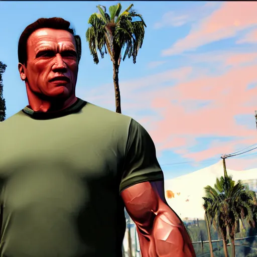 Prompt: GTA V arnold schwarzenegger screenshot