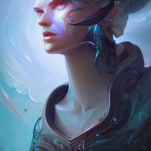 Image similar to portrait of a beautiful supernatural cybernetic emanation, concept art by pete mohrbacher and artgerm and wlop, digital art, highly detailed, intricate, fantasy, mystical, sharp focus, Trending on Artstation HQ, deviantart, unreal engine 5, 4K UHD image