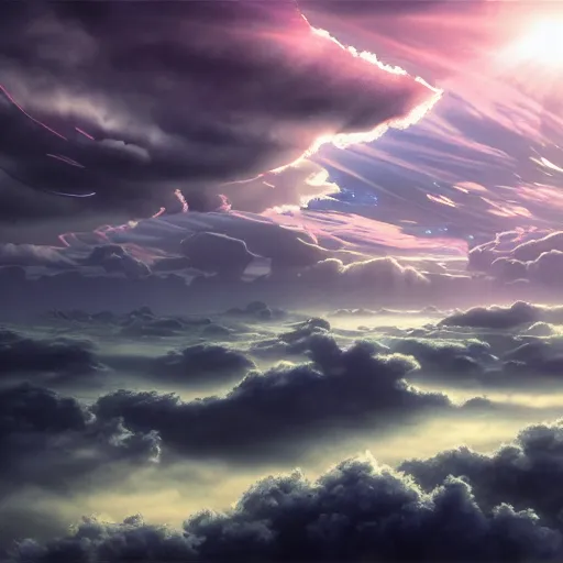 Prompt: beautiful surreal scenery artwork pixiv. gigantic architectural modern design node network of cloud computing soul dust. unthinkable dream cloud computer infinites. sublime god lighting, sun rays, cold colors. insanely detailed, artstation!! pixiv!! infinitely detailed