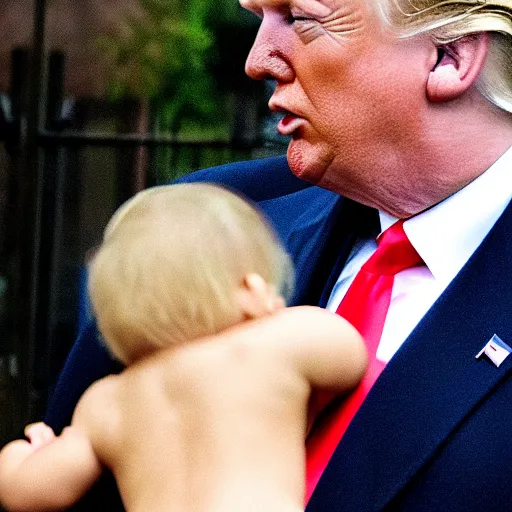 Image similar to Donald Trump slapping a baby