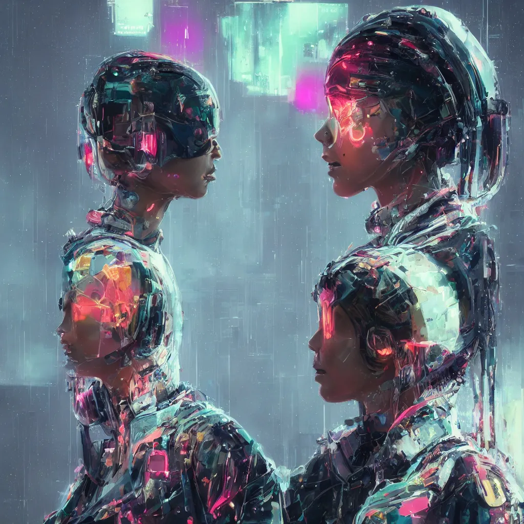 Image similar to detailed side profile portrait Neon Girl, cyberpunk futuristic neon, reflective puffy coat, by Ismail inceoglu dragan bibin hans thoma greg rutkowski Alexandros Pyromallis Nekro Rene Maritte Illustrated, Perfect face, fine details, realistic shaded, fine-face, pretty face, 8k, UHD, ray tracing