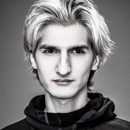 Image similar to really handsome gigachad xqc, portrait photograph : : realistic : : 1 dslr : : 1 - - quality 2