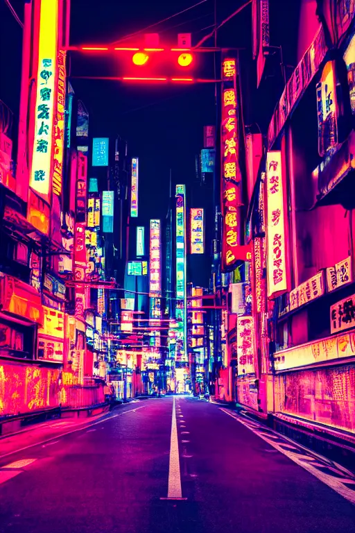 neon streets of tokio, 4 k, award winning photo, | Stable Diffusion ...