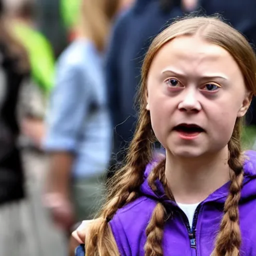 Prompt: greta thunberg is pissed