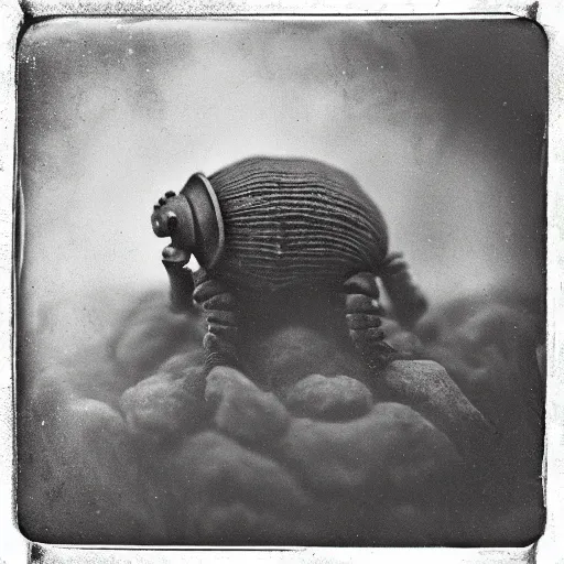 Image similar to tardigrade!!! daguerreotype portrait photograph. inspired by gerard grom and ansel adams. highly detailed. old timey.