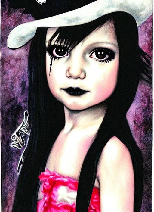 Prompt: ( ( gothic # ) ) kid rock princess portrait *. *. by battle angel alita * *, rene lalique, highly detailded, ( ( misa amane # ) ), by william - adolphe bouguerea *. *