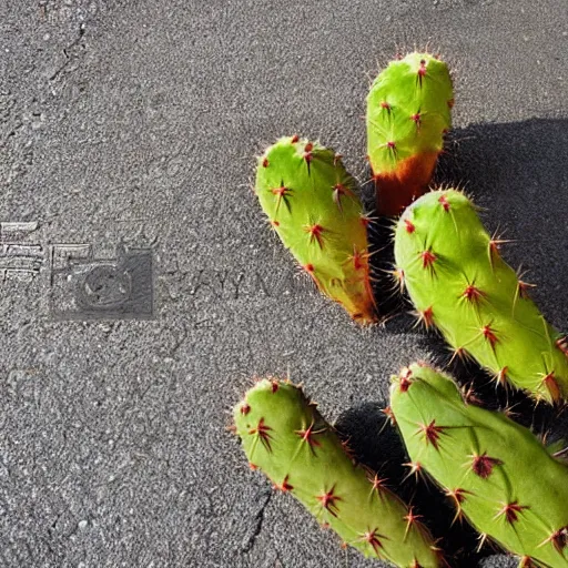 Image similar to prickly pears with a sign that say'cactus'