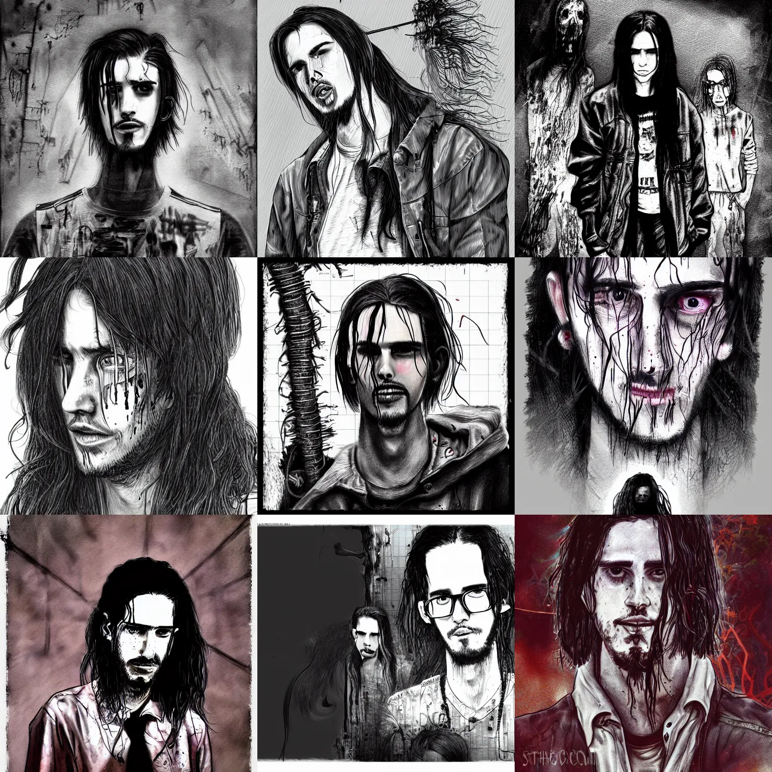 Prompt: a detailed digital art of teamsesh in the style of biopunk and stephen gammell