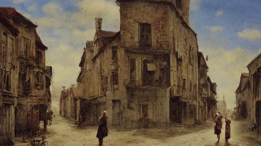 Image similar to an old street, by jean - baptist monge,