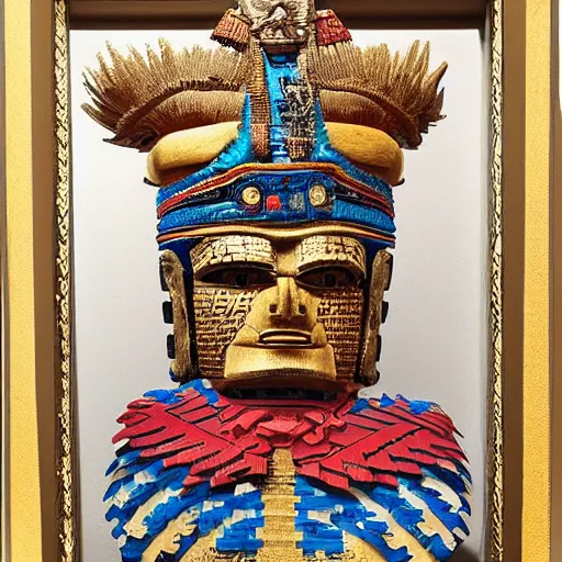 Image similar to elegant portrait of donald trump dressed as an aztec god, 8 k, very detailed, very intricate,