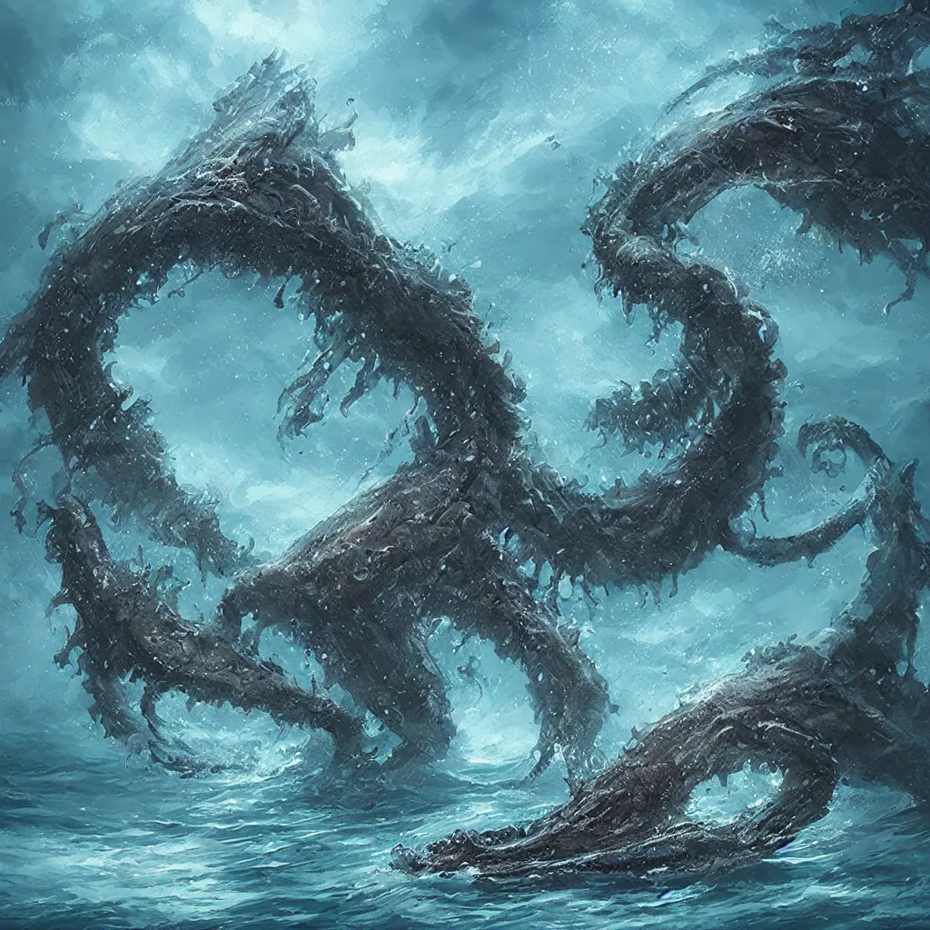 Prompt: lovecraftian sea monster by wlop