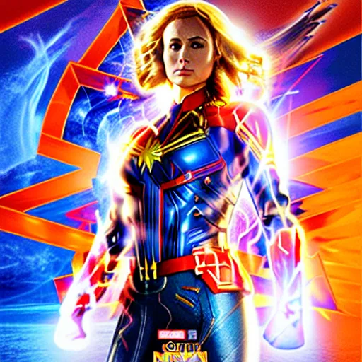 Image similar to Digital painting of Gal Gadot as Captain Marvel, from Captain Marvel (2019)