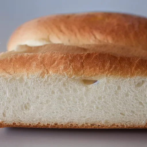 Image similar to extremely detailed close up of a piece of white bread