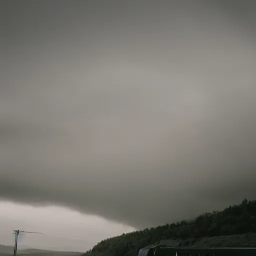 Image similar to train vagon flying through the clouds