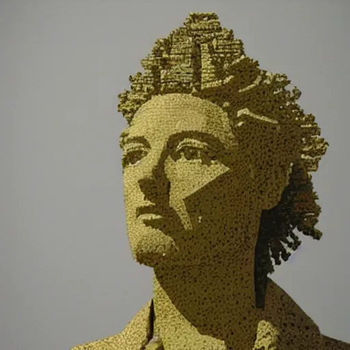 Prompt: statue made out of jpeg artefacts, amazing