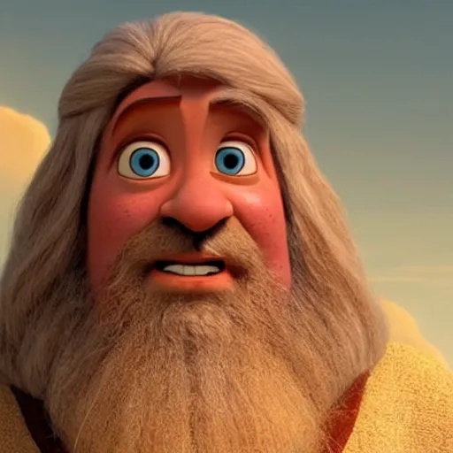 Image similar to Moses from the Bible as seen in Disney Pixar's Up (2009)