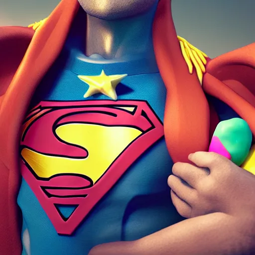 a superhero made of candy. Digital art, realistic, Stable Diffusion