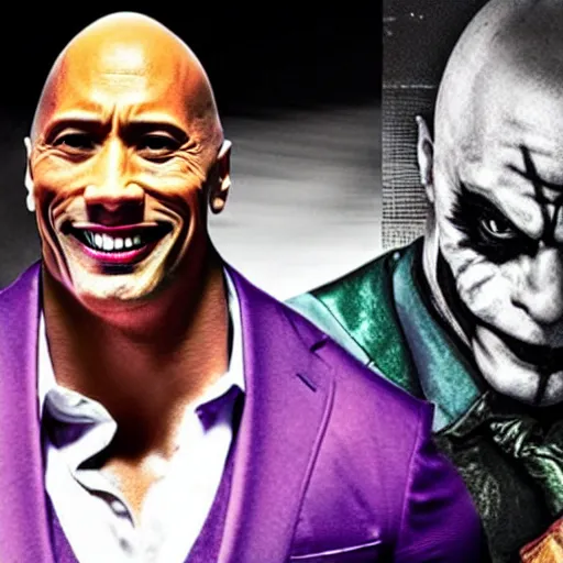 Image similar to Dwayne the rock Johnson as the joker