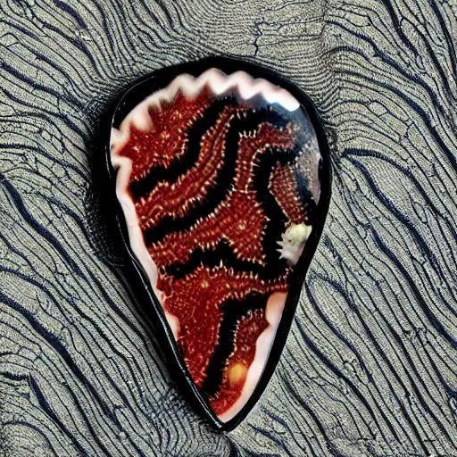 Image similar to “ crazy lace agate ” crocodile aquatic horror shape