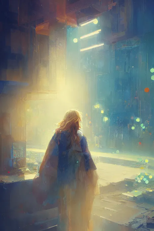 Image similar to nenufar, colorful, blue backgroung,clean, joyful, intricate, elegant, volumetric lighting, digital painting, highly detailed, artstation, sharp focus, illustration, concept art, ruan jia, steve mccurry