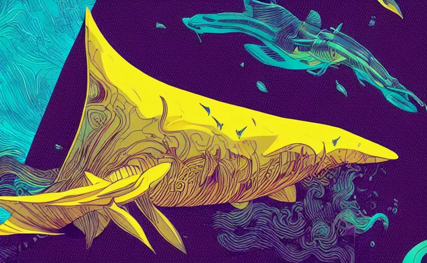 Prompt: dark ocean, complex patterns, yellow, artstation, intricate, realistic, highly detailed, digital painting, concept art, sharp focus, illustration by tom whalen and charles williams and kilian eng and james jean