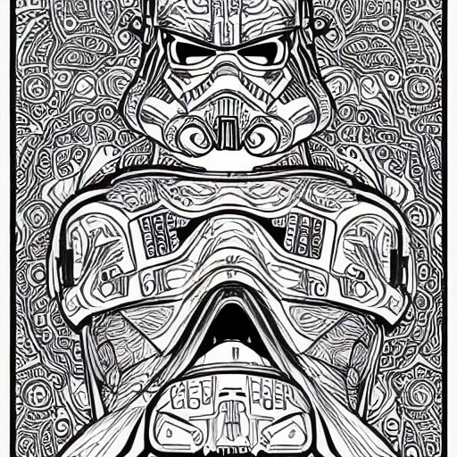 Prompt: star wars colouring book