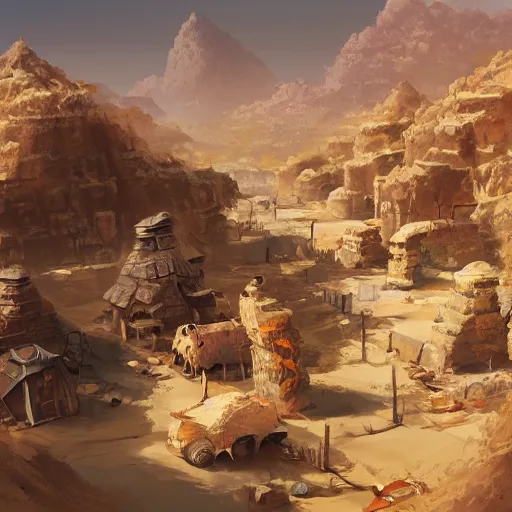 Image similar to a desert village, artstation, cgsociety