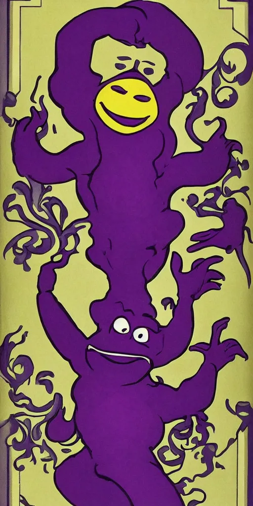 Prompt: Grimace from McDonald’s, art nouveau style